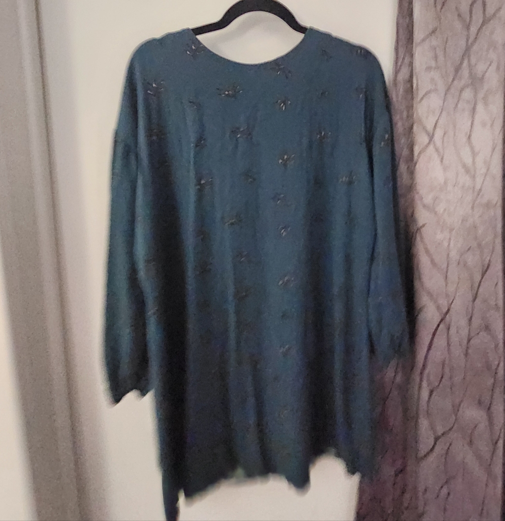 Rachel Teal Long Sleeve Dress